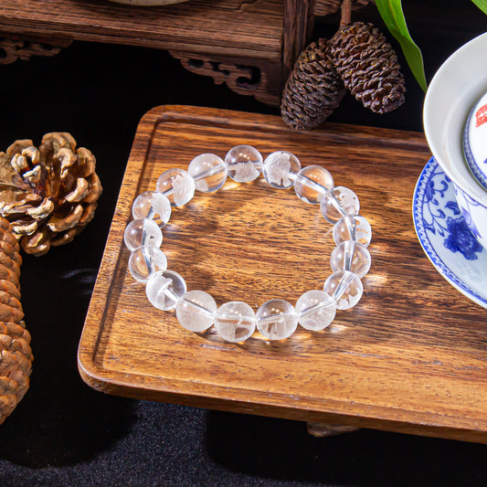 水晶招き猫ブレスレット